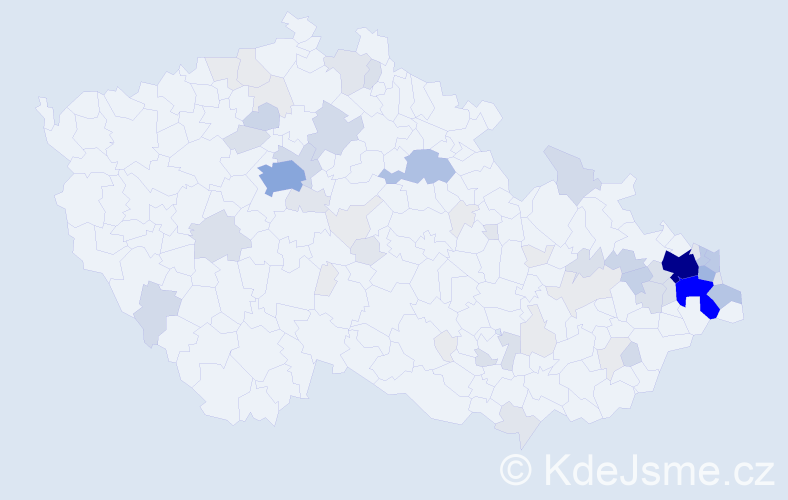 Příjmení: 'Adamus', počet výskytů 262 v celé ČR