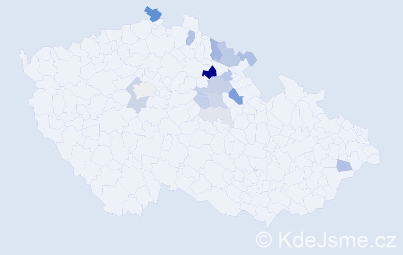 Příjmení: 'Knajfl', počet výskytů 43 v celé ČR