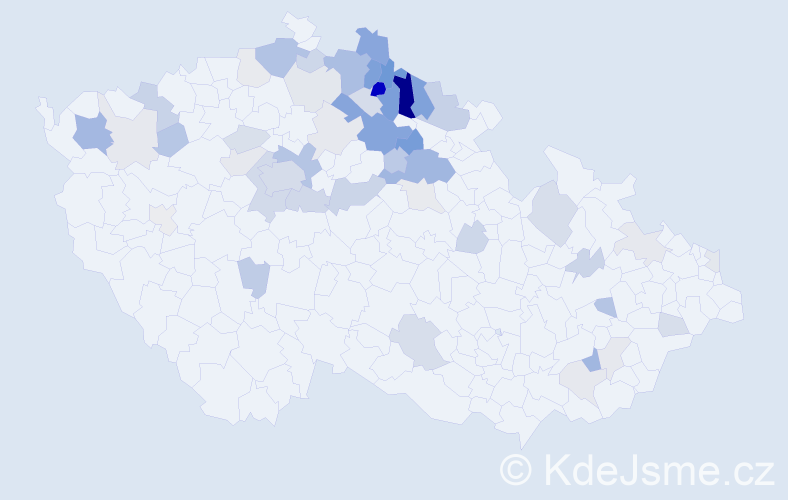 Příjmení: 'Machačková', počet výskytů 146 v celé ČR