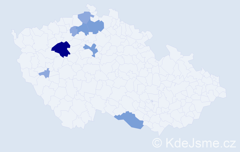 Příjmení: 'Divišovský', počet výskytů 18 v celé ČR