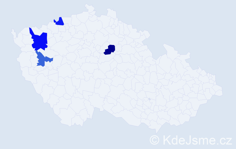 Příjmení: 'Kulagin', počet výskytů 5 v celé ČR