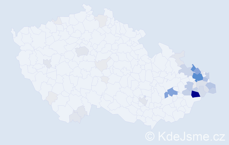 Příjmení: 'Kretek', počet výskytů 237 v celé ČR