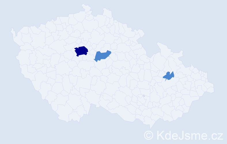 Příjmení: 'Kajtarová', počet výskytů 5 v celé ČR