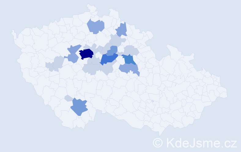 Příjmení: 'Vitáček', počet výskytů 60 v celé ČR