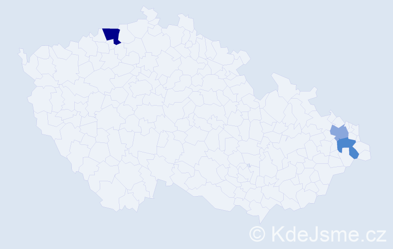 Příjmení: 'Holp', počet výskytů 4 v celé ČR