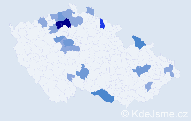 Příjmení: 'Minka', počet výskytů 64 v celé ČR