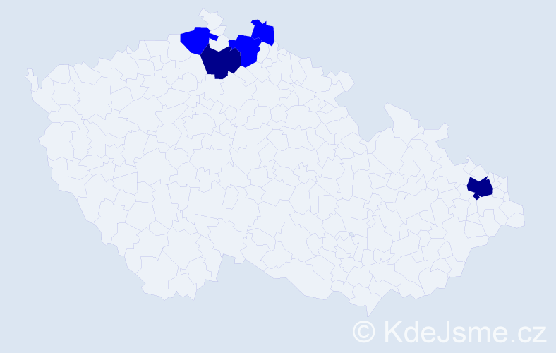 Příjmení: 'Eštočák', počet výskytů 7 v celé ČR
