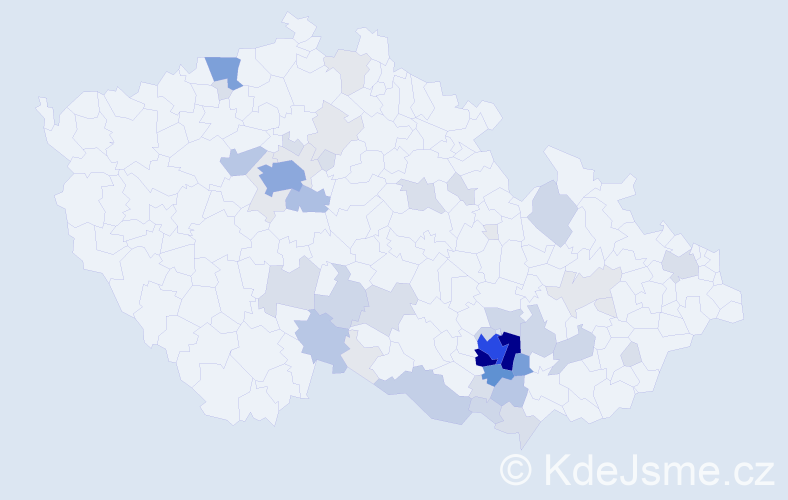 Příjmení: 'Klaška', počet výskytů 200 v celé ČR