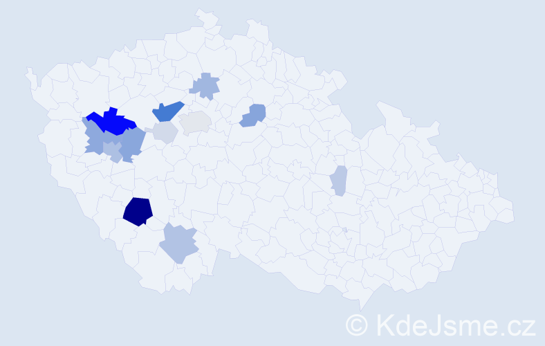 Příjmení: 'Taubr', počet výskytů 58 v celé ČR