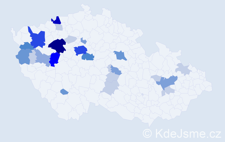 Příjmení: 'Rédl', počet výskytů 86 v celé ČR