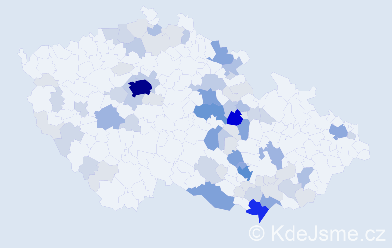 Příjmení: 'Pulkrábková', počet výskytů 263 v celé ČR