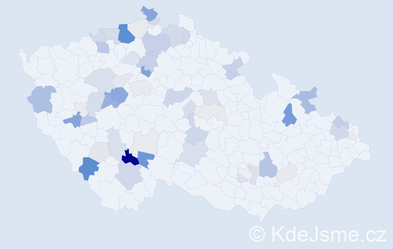 Příjmení: 'Kurej', počet výskytů 201 v celé ČR