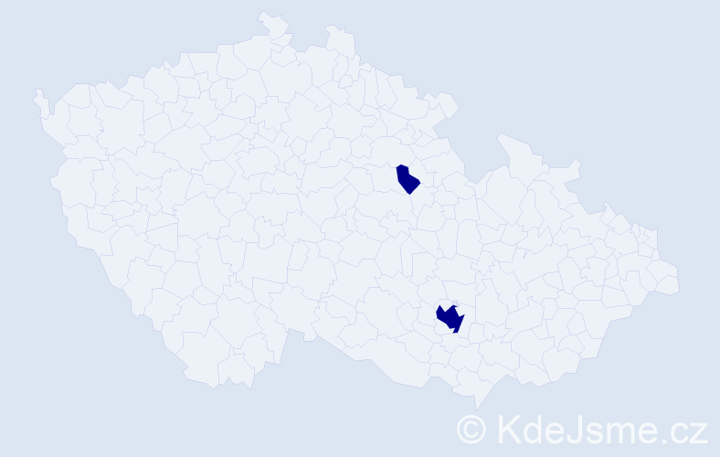 Příjmení: 'Vendlíková', počet výskytů 2 v celé ČR