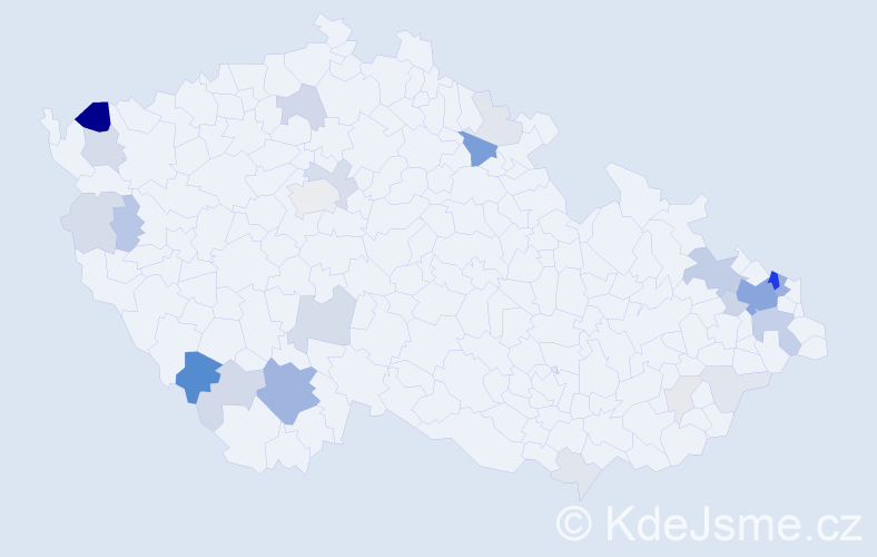 Příjmení: 'Kursová', počet výskytů 88 v celé ČR