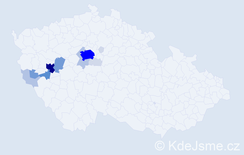 Příjmení: 'Rajchart', počet výskytů 51 v celé ČR