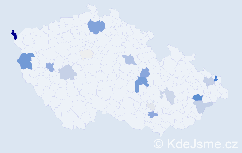 Příjmení: 'Matejovičová', počet výskytů 33 v celé ČR