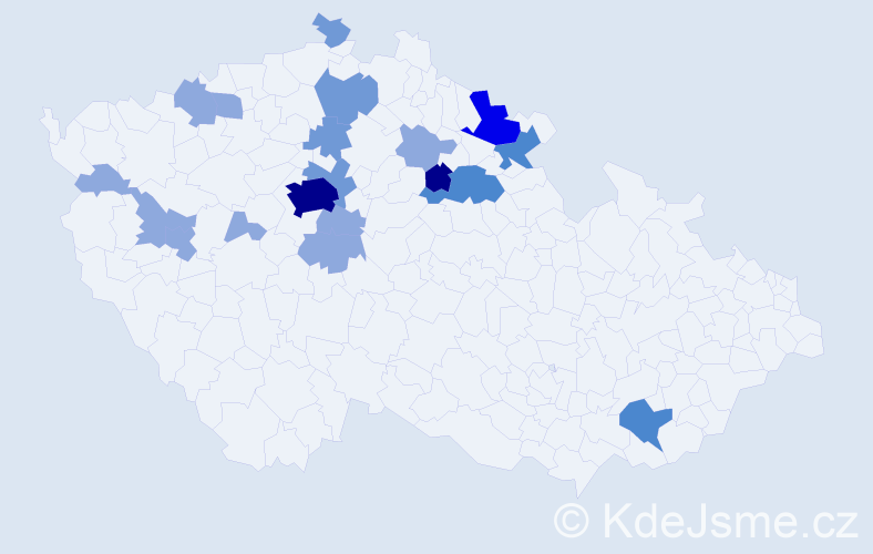 Příjmení: 'Kebort', počet výskytů 43 v celé ČR