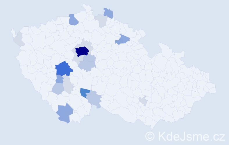 Příjmení: 'Kodat', počet výskytů 71 v celé ČR