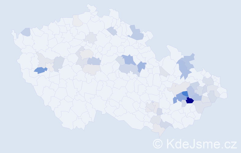 Příjmení: 'Chlápková', počet výskytů 135 v celé ČR