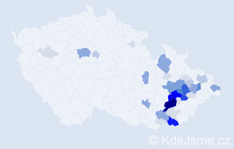 Příjmení: 'Symerská', počet výskytů 129 v celé ČR