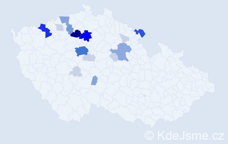 Příjmení: 'Vodochodská', počet výskytů 66 v celé ČR