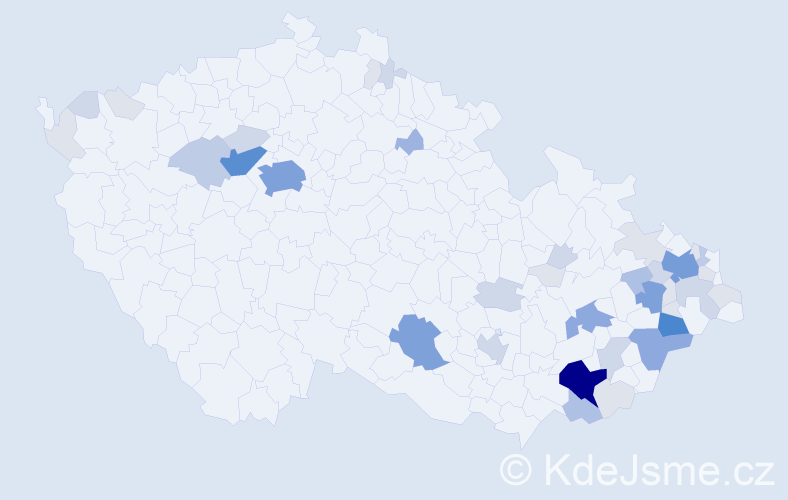 Příjmení: 'Kedroň', počet výskytů 151 v celé ČR