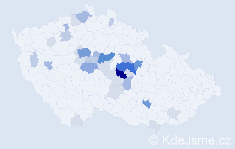 Příjmení: 'Kovačka', počet výskytů 101 v celé ČR