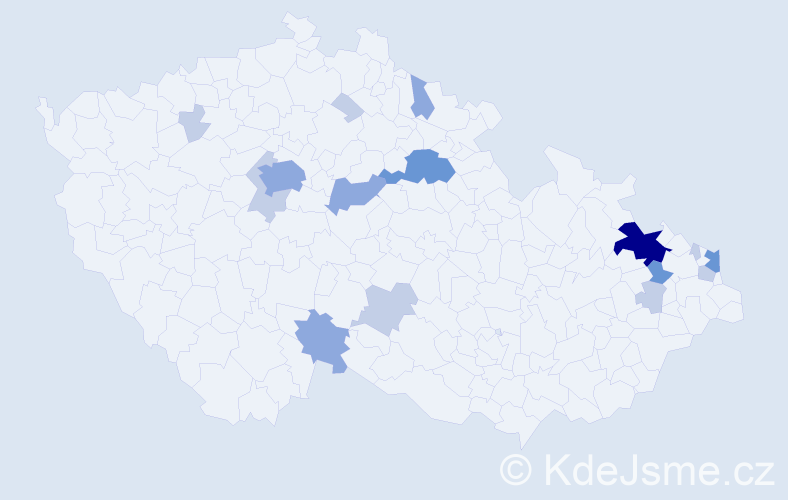 Příjmení: 'Magurová', počet výskytů 38 v celé ČR