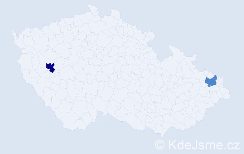 Příjmení: 'Köllerová', počet výskytů 5 v celé ČR
