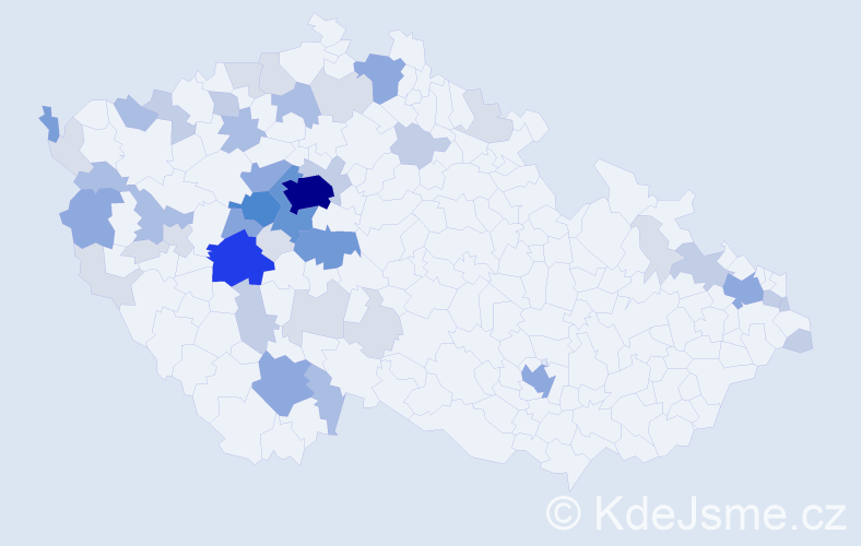 Příjmení: 'Hrkal', počet výskytů 143 v celé ČR