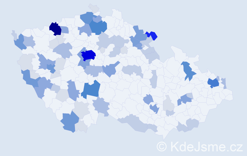 Příjmení: 'Pušková', počet výskytů 263 v celé ČR