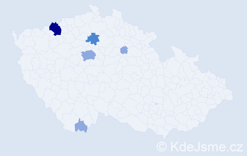 Příjmení: 'Innemannová', počet výskytů 10 v celé ČR