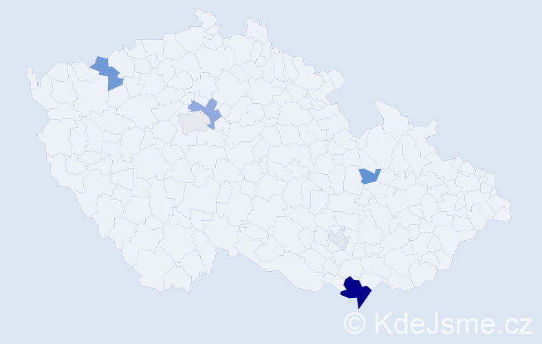 Příjmení: 'Babocká', počet výskytů 16 v celé ČR