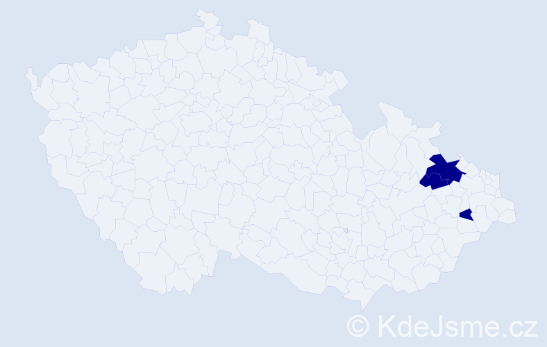 Příjmení: 'Molčáková', počet výskytů 3 v celé ČR