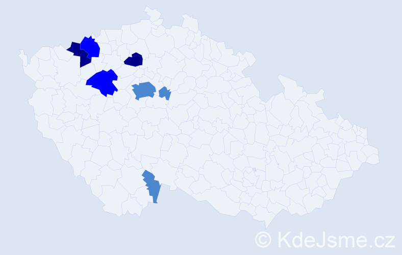 Příjmení: 'Dobušová', počet výskytů 13 v celé ČR