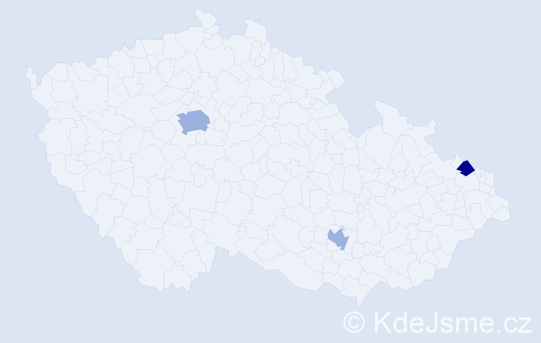 Příjmení: 'Biznár', počet výskytů 5 v celé ČR