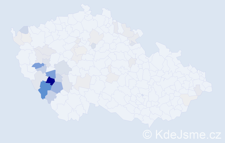 Příjmení: 'Kodýdková', počet výskytů 143 v celé ČR