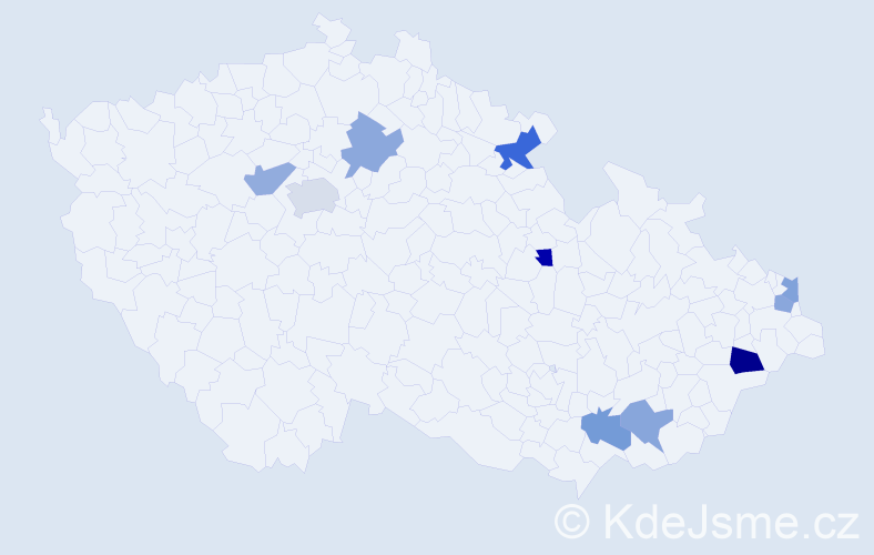 Příjmení: 'Rohaľ', počet výskytů 13 v celé ČR
