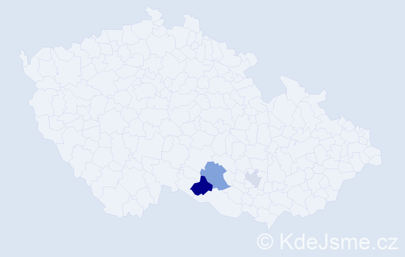 Příjmení: 'Krouchalová', počet výskytů 9 v celé ČR