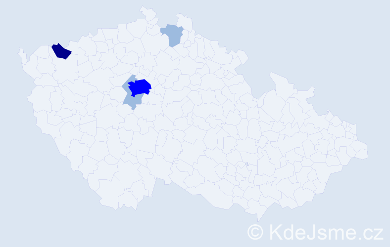 Příjmení: 'Halaburt', počet výskytů 9 v celé ČR