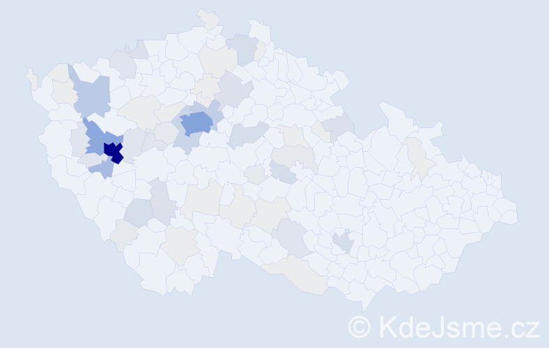 Příjmení: 'Ulč', počet výskytů 261 v celé ČR