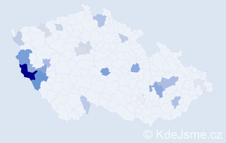 Příjmení: 'Sika', počet výskytů 86 v celé ČR