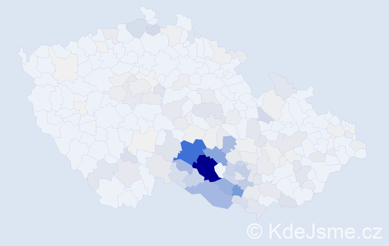 Příjmení: 'Caha', počet výskytů 748 v celé ČR