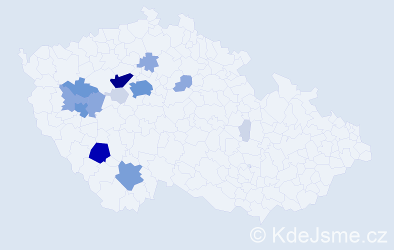 Příjmení: 'Taubr', počet výskytů 58 v celé ČR