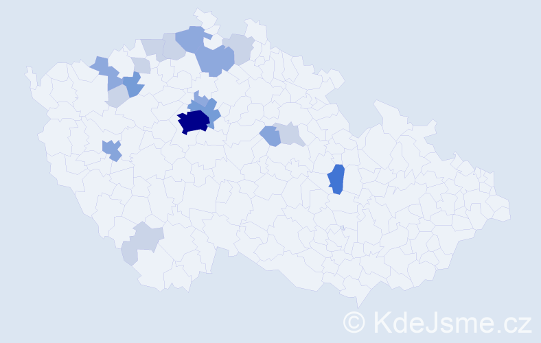 Příjmení: 'Patrasová', počet výskytů 49 v celé ČR
