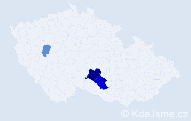 Příjmení: 'Jedounová', počet výskytů 16 v celé ČR