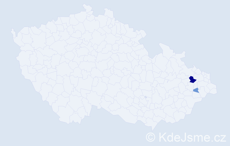 Příjmení: 'Čechanovič', počet výskytů 5 v celé ČR