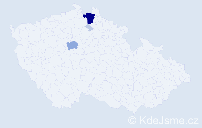 Příjmení: 'Kaušková', počet výskytů 13 v celé ČR