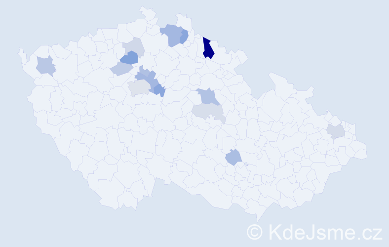 Příjmení: 'Kapeš', počet výskytů 39 v celé ČR