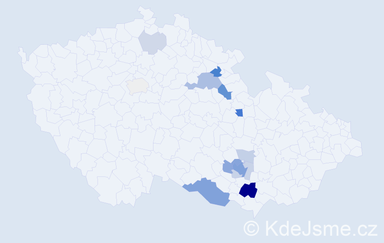 Příjmení: 'Groligová', počet výskytů 38 v celé ČR
